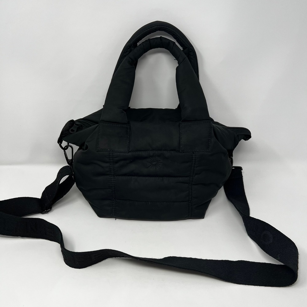 OFFLINE by Aerie Love Puff Mini Black Quilted Tote Crossbody Bag